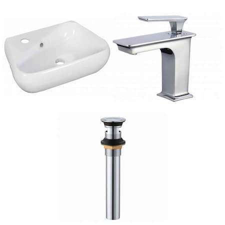 AMERICAN IMAGINATIONS 17.5-in. W Above Counter White Vessel Set For 1 Hole Left Faucet AI-34272